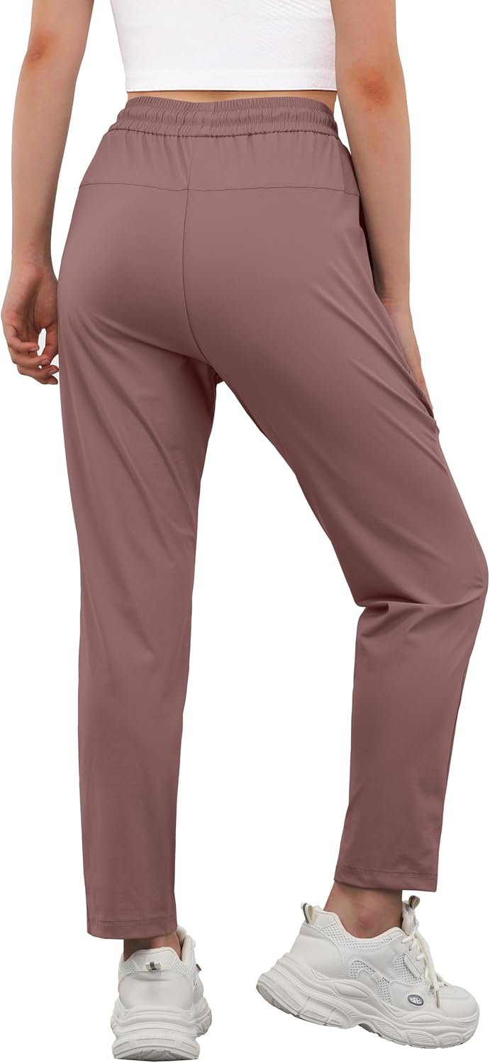 IWOLLENCE Women's Active Stretch Pants Quick Dry Breathable Athletic Comfy Fit Hiking Pant with Zipper Pockets - Image 2