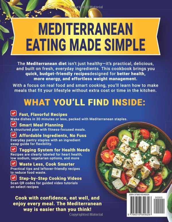 Mediterranean Diet Cookbook for Beginners: Unlock the Secrets of the Healthiest Diet on the Planet with Easy, 30-Minute, Budget-Friendly Recipes for Weight Loss and Heart Health with Cooking Videos - Image 2