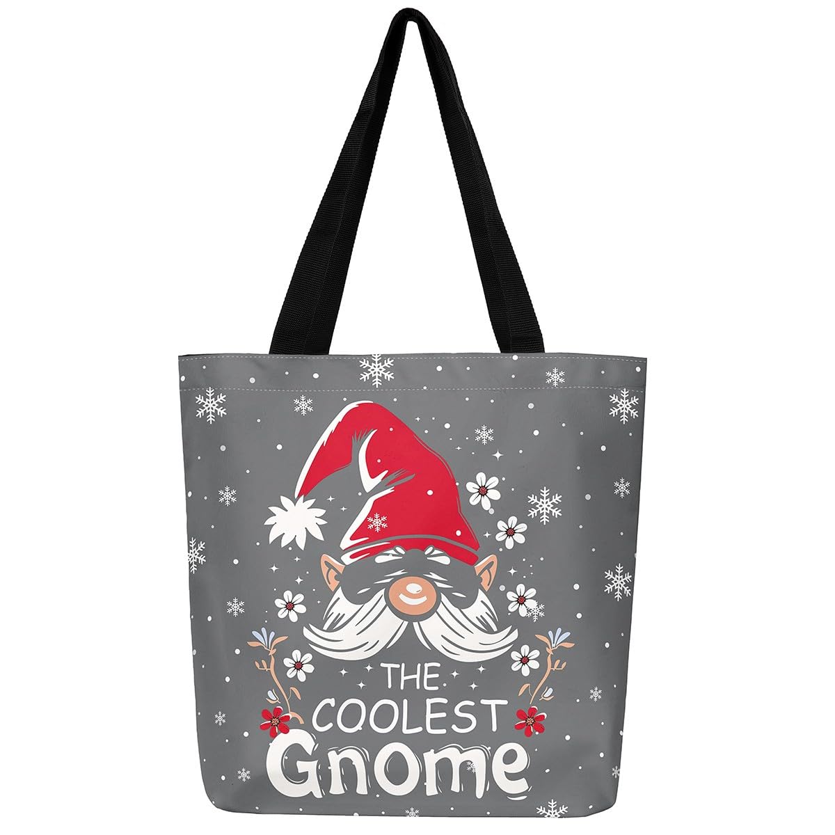 Homewish Gnome Canvas Tote Bag Handbag Christmas Gnome Shopping Grocery Shoulder Bag Casual Travel Bag