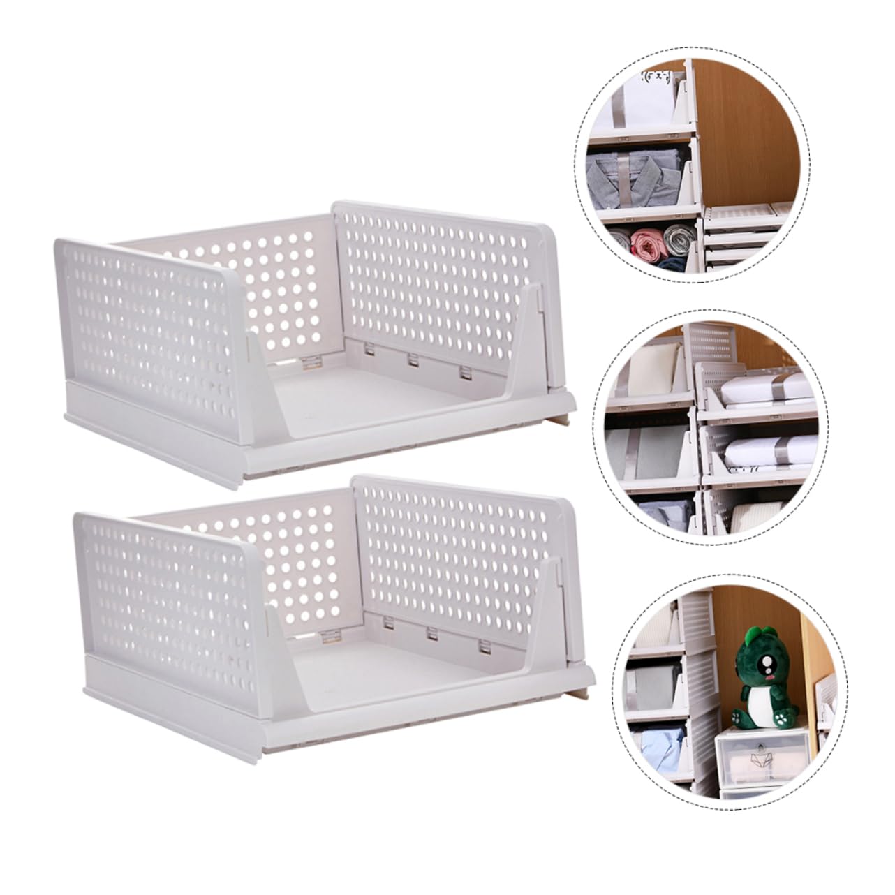 Artibetter Organizzatore per Vestiti a Cassetti in Plastica Staccabile e Ventilato per Armadio Camera Compartimenti Multipli, 2 Pezzi