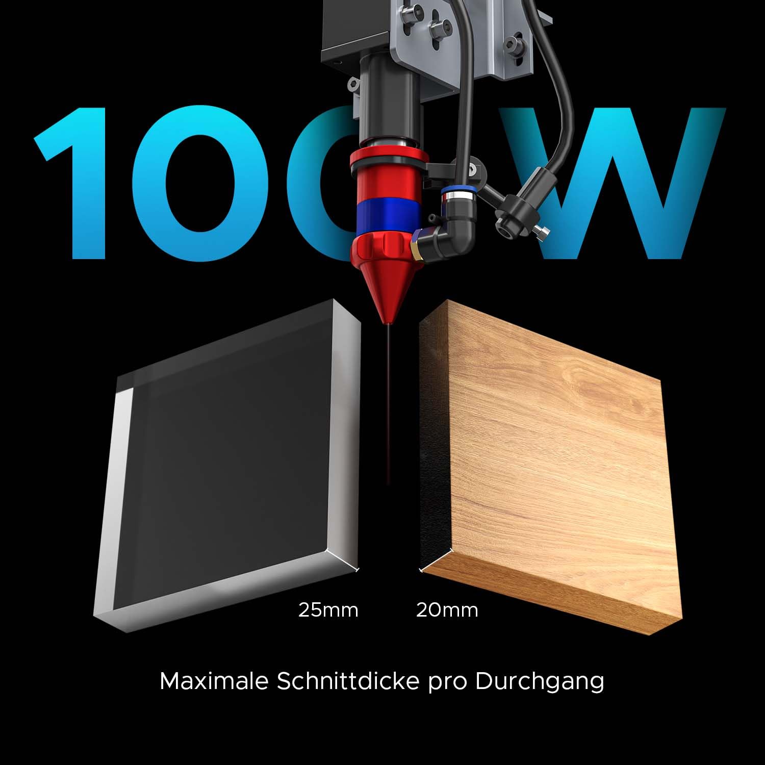 OMTech CO2 laserowa maszyna do grawerowania, 100 W, 700 x 500 mm, maszyna do grawerowania laserowego, automatyczna regulacja ostrości, podwójna platforma do grawerowania, grawerowanie laserowe