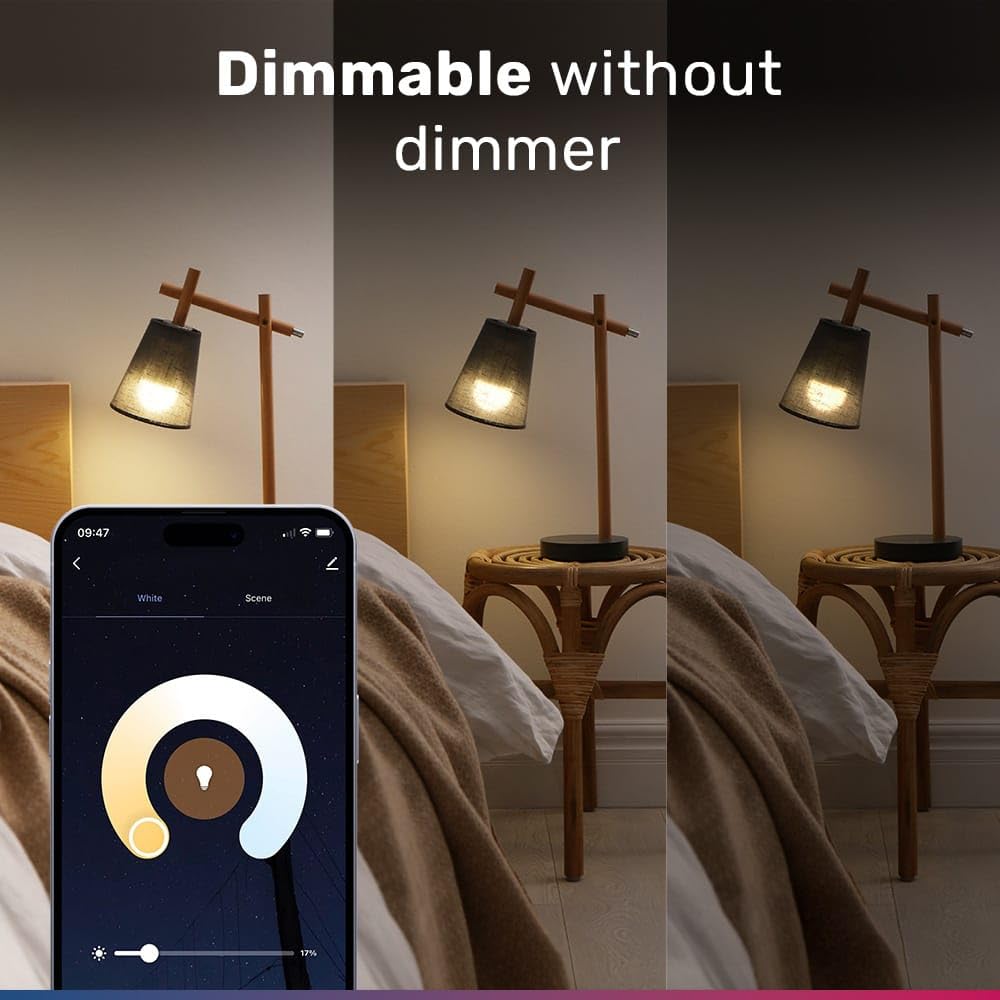 HOFTRONIC - 6er Smart E27 Lampe - Farbig RGBWW - WiFi und Bluetooth - 14 Watt 1400 Lumen - Dimmbar via App, Sprache via Google Home, Alexa und Siri