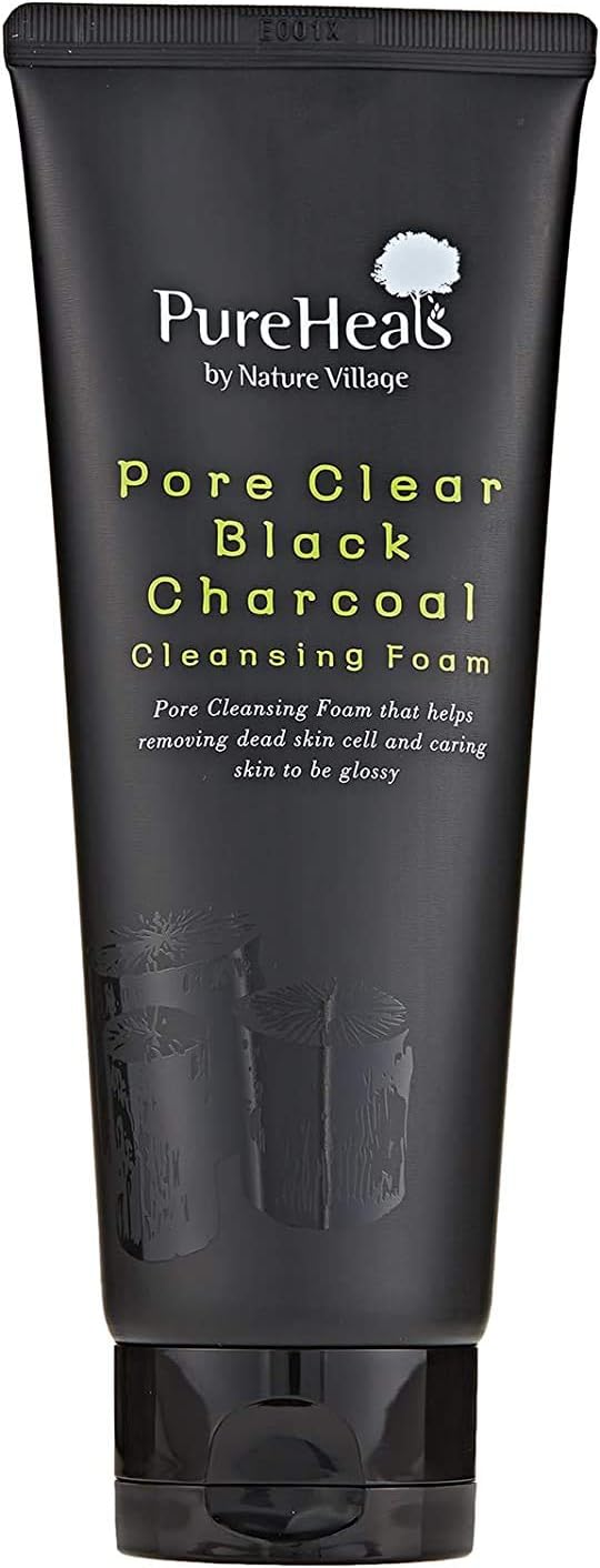 Pureheal's Pore Clear Black Charcoal Cleansing Foam 5.07 fl. oz. (150ml), Oriental botanical Ingredient, Pore cleansing off the sebum and skin waste, by Nature Village