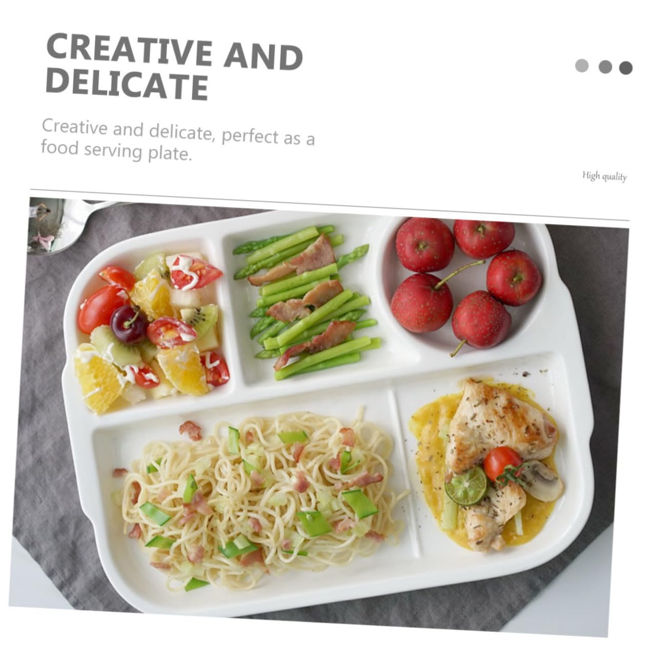 IMIKEYA Assiette Compartimentée Céramique Blanche pour Servir les Repas Maison Raviolis