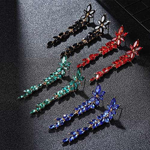 Fashion Rhinestone Statement Drop Dangle Earrings Dangling Sparkly Crystal Marquise Bridal Bridesmaid Wedding Earrings Long Chandelier Teardrop Earrings for Women Prom Party3