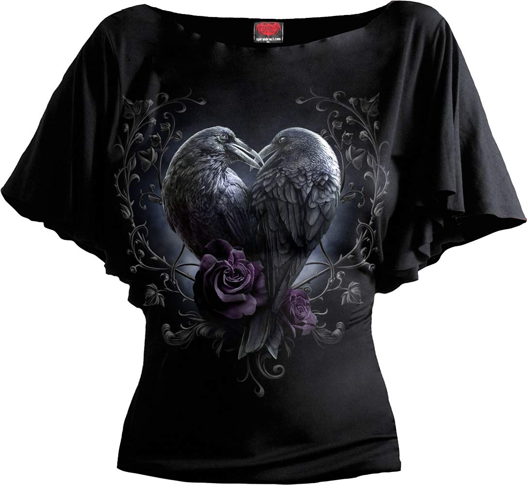 Spiral Women's F719 - Tops Short Sleeve T Shirt, Black, M UK