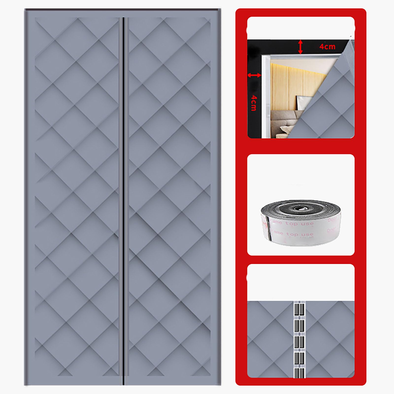 Cortina Térmica Magnética para Puerta, Exterior Aislantes Termica Frio y Calor, Cortina para Balcón Sala Estar Patio Acondicionado, Sala de calefacción (120 * 230cm)