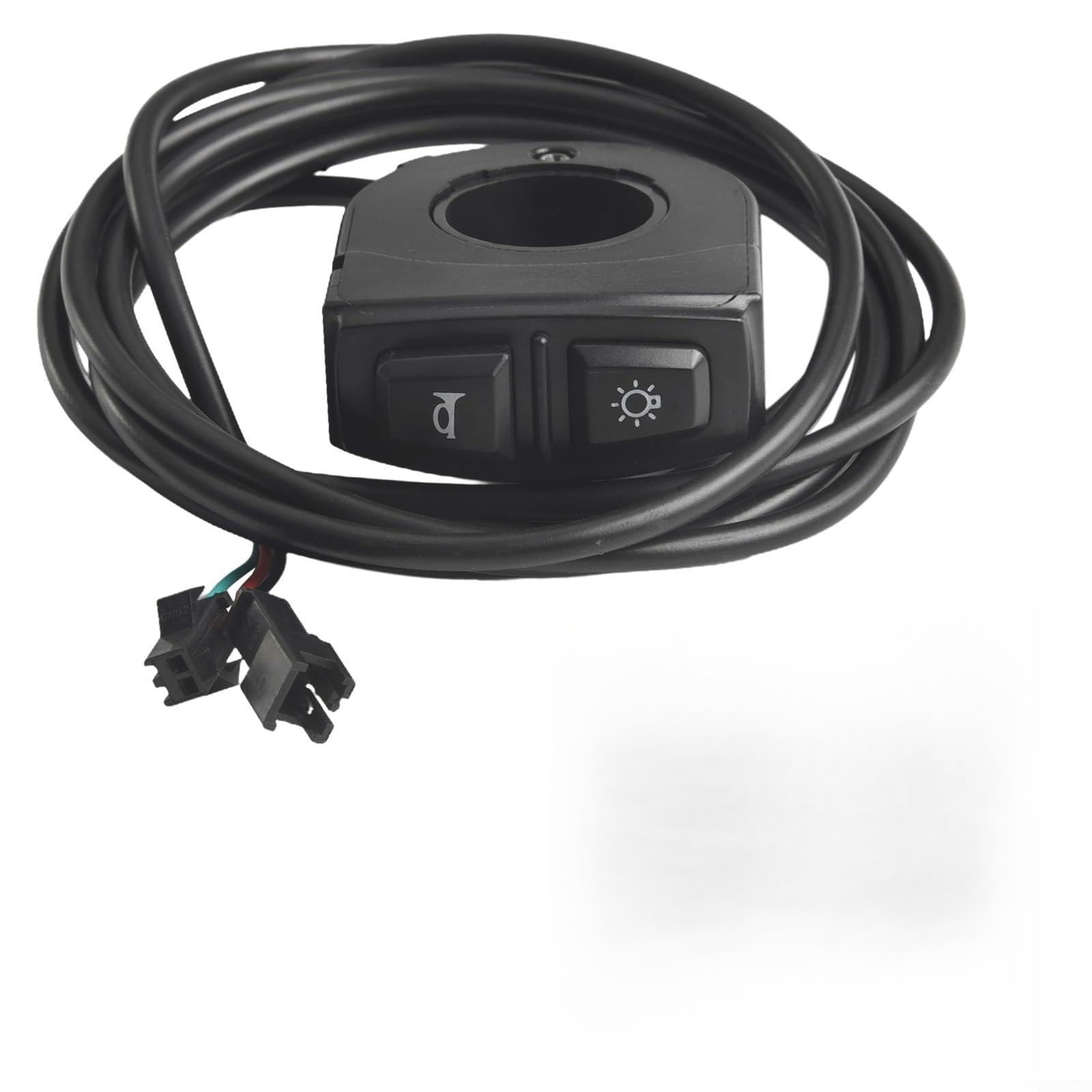 Zilimontt Interruptor eléctrico para manillar de bicicleta con botón de encendido y apagado, compatible con manillares de 22 mm, luces, intermitentes, ABS impermeable, (2 en 1)