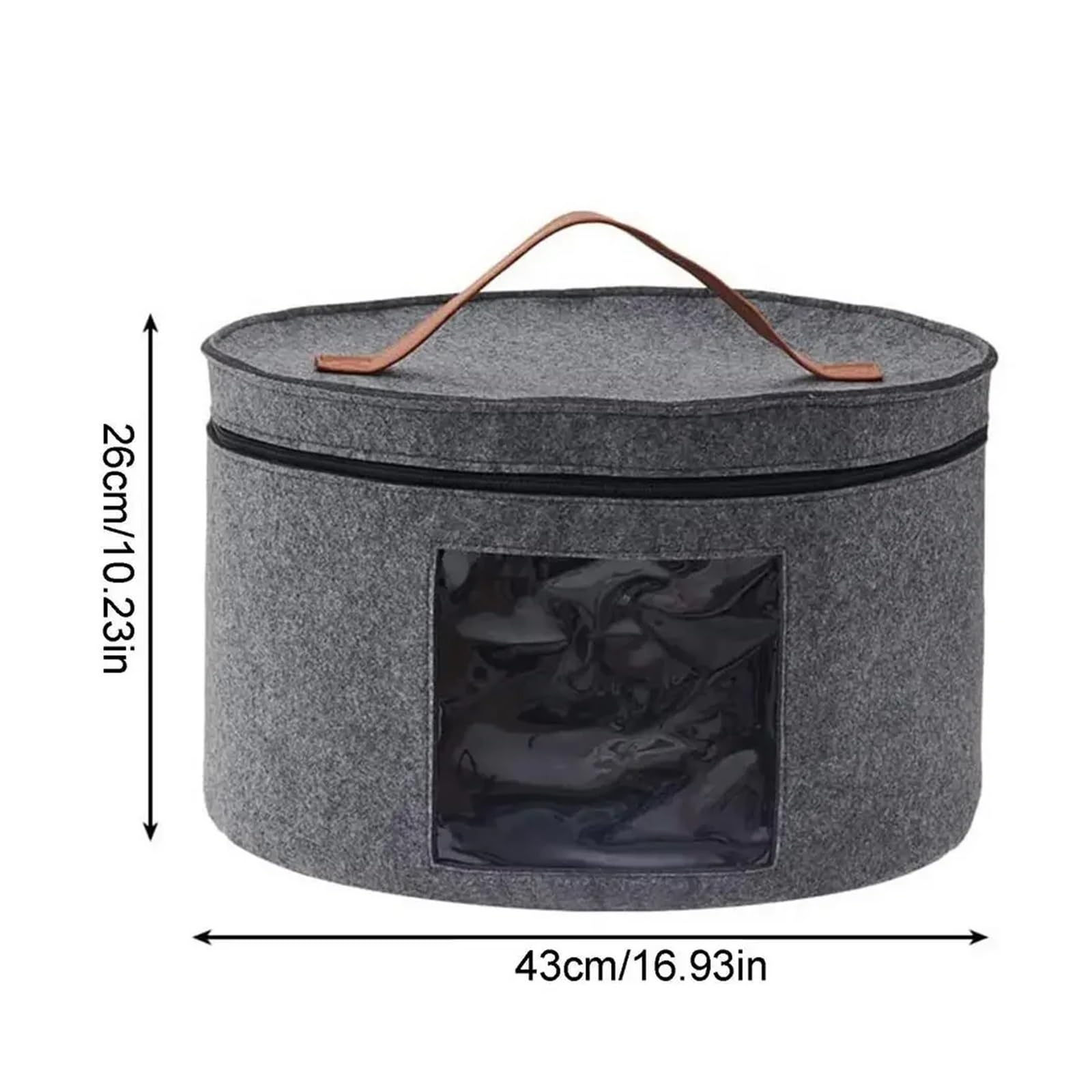 Caja de almacenamiento de gran capacidad con tapa con cremallera, cubo multifunción for guardar sombreros, ropa, estuche de viaje, contenedores de almacenamiento(Gray40cm)