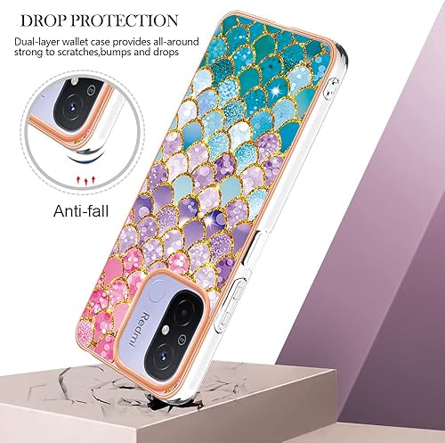 Miniatura 2 de Funda delgada para teléfono Xiaomi Redmi 12C, funda delgada para Redmi 11A 4G, diseño de mármol brillante IMD para niñas para Redmi 11A 4GRedmi 12C,