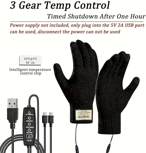 Miniatura 5 de 2 guantes térmicos para hombres y mujeres, guantes térmicos para calentar las manos, guantes de invierno cálidos para equitación, esquí, senderismo