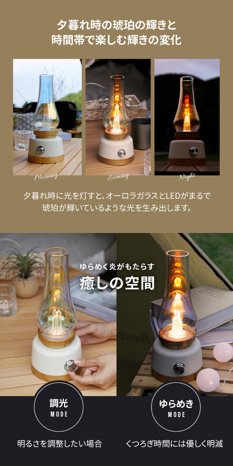 Amazon.co.jp: ebi オーロラ ランタン 光を楽しむ LEDランタン 最長約