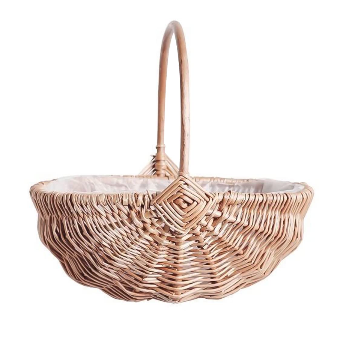 Mapfirrem Brown Woven Rattan Flower Basket - Wedding & Kitchen Organizer