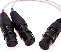Vista 1 de 20CM Dual 3Pin XLR hembra a 4Pin XLR hembra equilibrado audio auricular adaptador cable