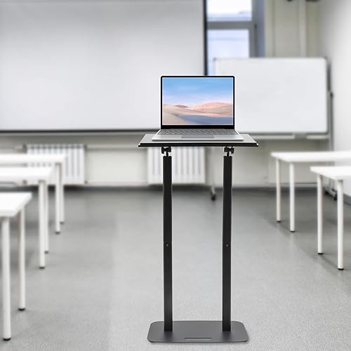 Miniatura 3 de Podio para hablar en el suelo, parte superior inclinada, fácil montaje (negro 1)