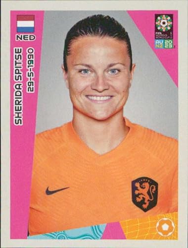 Pegatinas de la Copa Mundial Femenina de Panini FIFA 2023 #354 Sherida Spitse Países Bajos Mini Pegatina de Futbol de Fútbol
