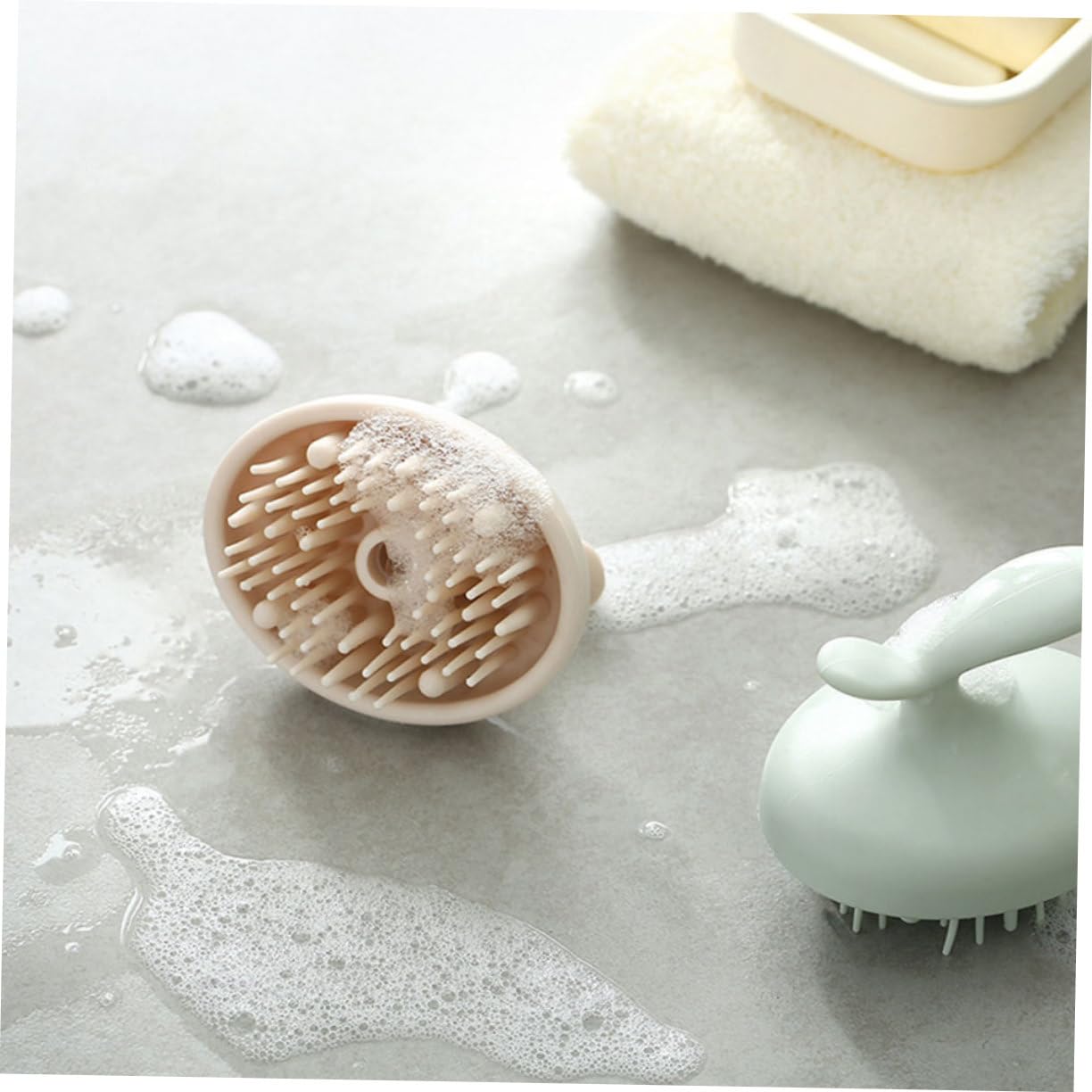minkissy 4piezas Masajeador De Cabelludo Cepillo De Champú Para Cuidado Del Cabello y Exfoliación Para Masaje y Limpieza Del Cabelludo Eficaz El Cuidado Del Cabello Compacto y