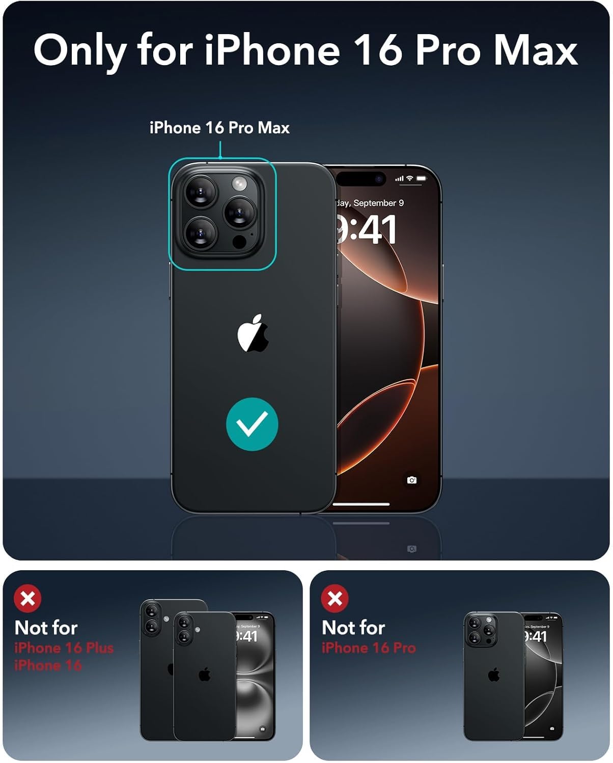 ESR for iPhone 16 Pro Max Case, Compatible with MagSafe, Shockproof Military-Grade Protection, Magnetic Phone Case for iPhone 16 Pro Max, Classic Hybrid Case (HaloLock), Clear