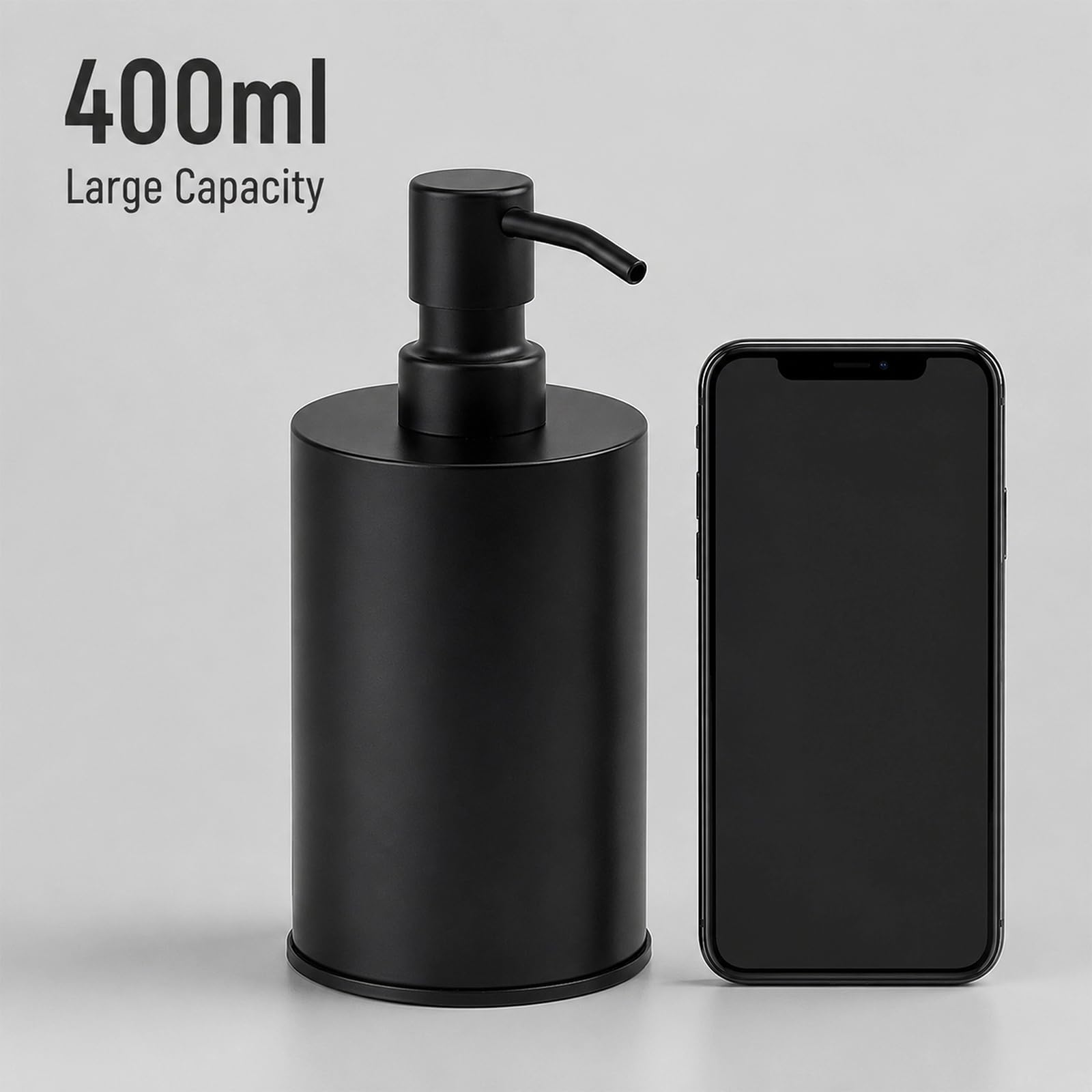 Dispensador de jabón,dispensador de jabón de acero inoxidable 304 de 400 ml | Dispenser di sapone da appoggio ricaricabile e antiruggine per bagno, cucina, casa e hotel