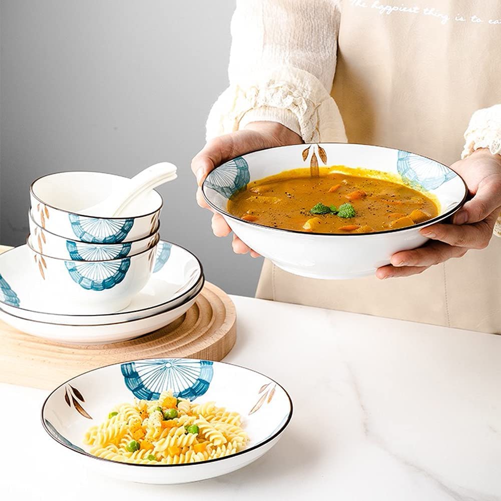 Amazon.co.jp: 26ピースハンドメイド釉下工芸食器セット