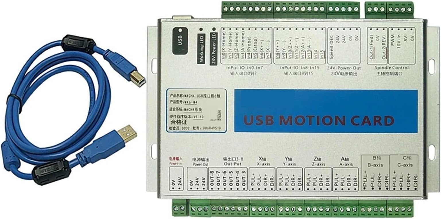 2000KHz CNC Motion Control Driver Card Breakout Board 3/4/6 Axis USB and Ethernet Port for CNC Machine Controller(USB M3 3Axis)