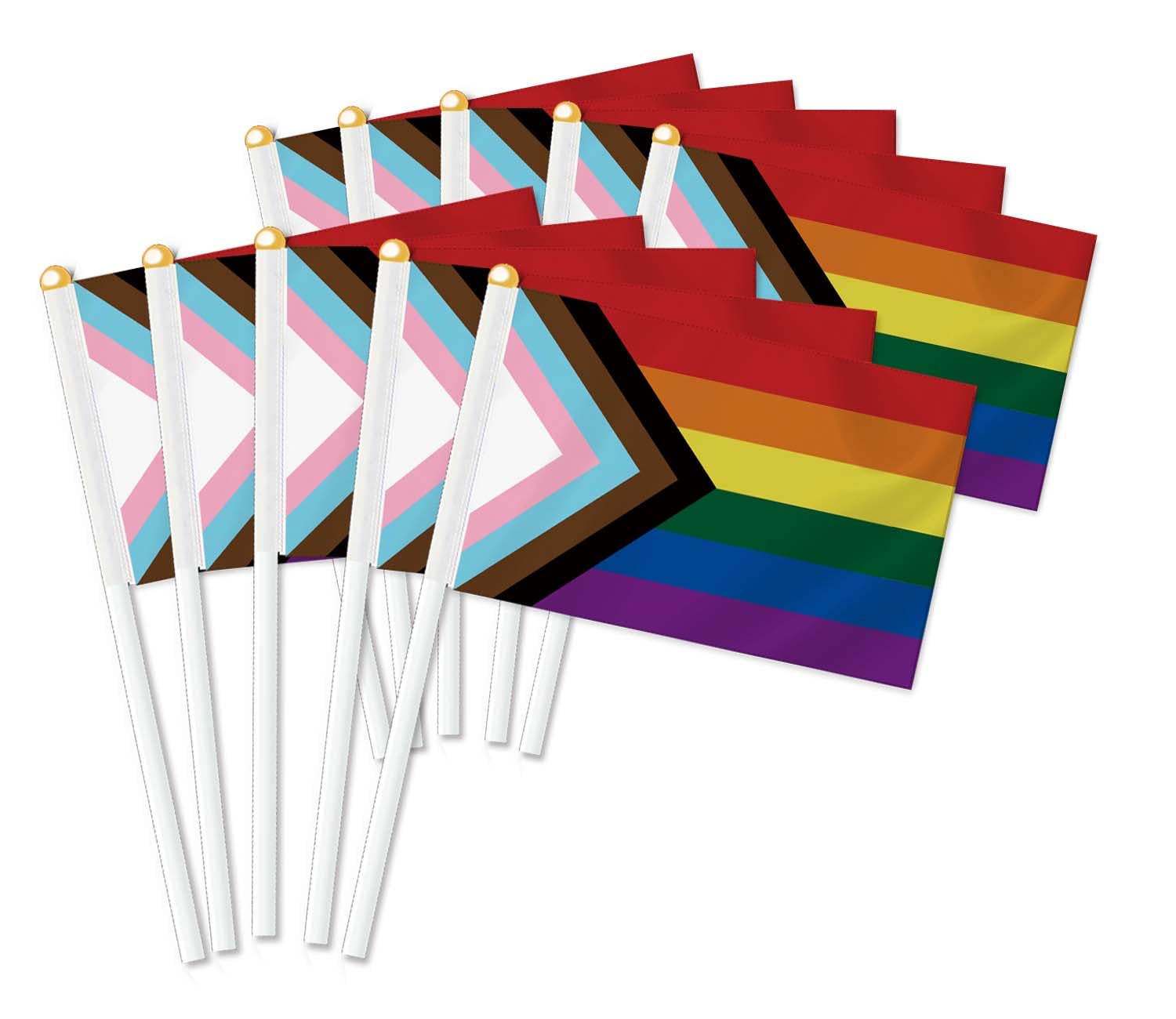 25 PCS Progress Pride Handheld Flag,LGBTQ Decor Hand Held,Decoration Banner