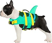 Vista 53 de Chaleco salvavidas de tiburón para perro, chaleco salvavidas ajustable para nadar con asa de rescate