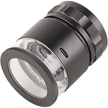 loupe Magnifier,Illuminated Jewelers Loupe Jewelers Magnifying Glass Jewelry Loop Magnifier 6 LEDs 10X Rechargeable 28mm Field LED Jewelers Magnifier for Jewelry,
