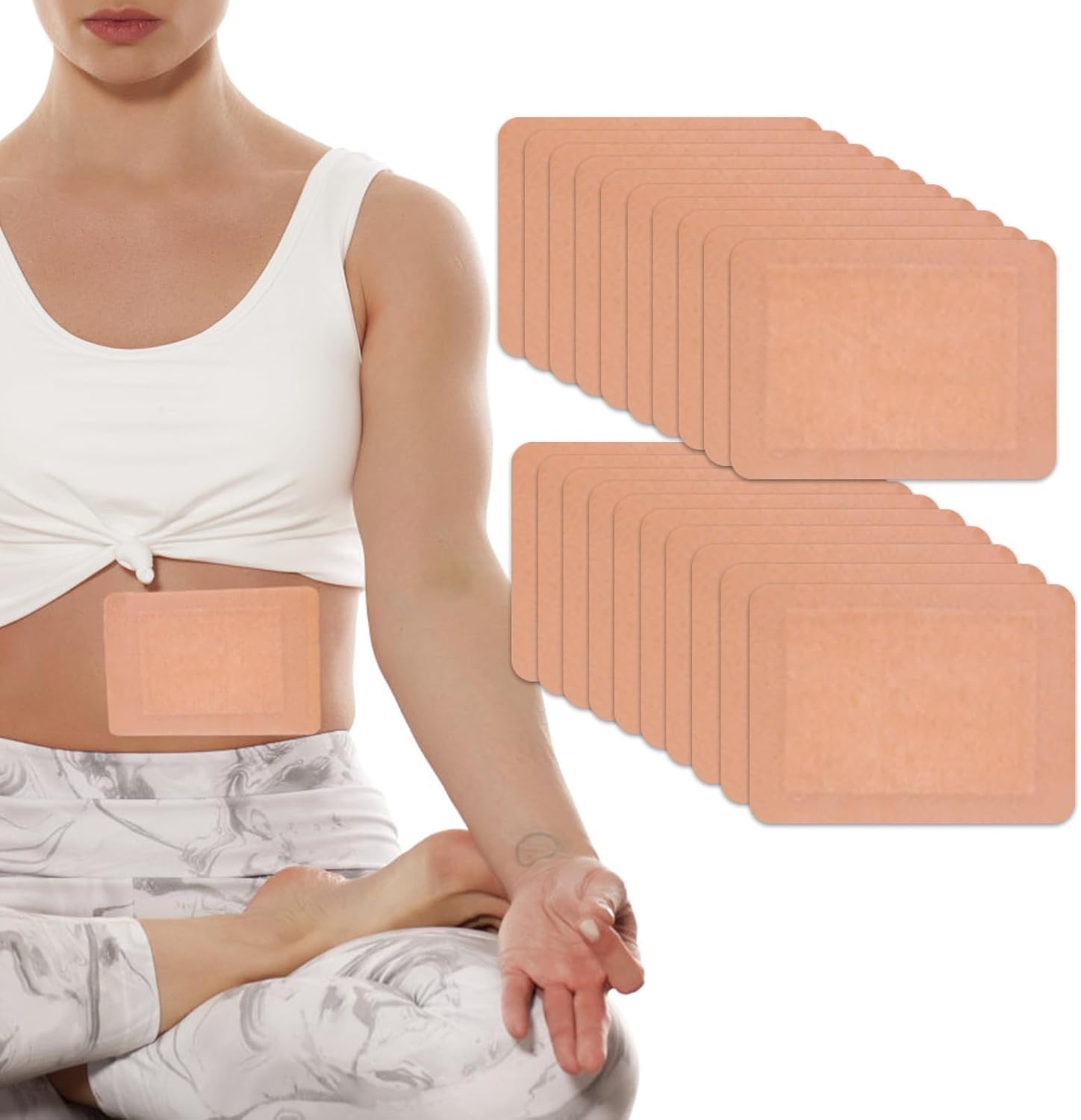 Castor Oil Pack Wrap, 20Pcs Castor Oil Pack for Black Castor Oil, No Washing Self Adhesive, Castor Oil Packs for Liver Detox, Anti Oil Leak Pack Design for Women Men Kids, Oil Not Included