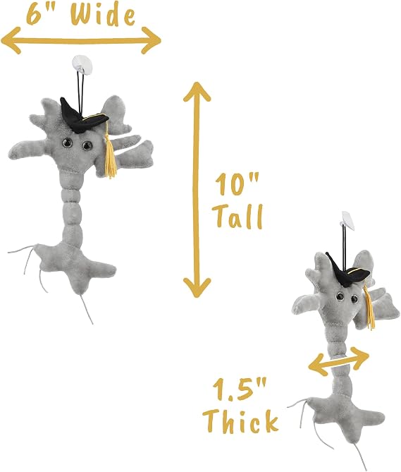 GIANTmicrobes Graduation Brain Cell Plush - Celebrate with our signature Brain Cell plush donning a graduation cap and tassel, Uniquely Fun Student Gift to Commemorate Achievements