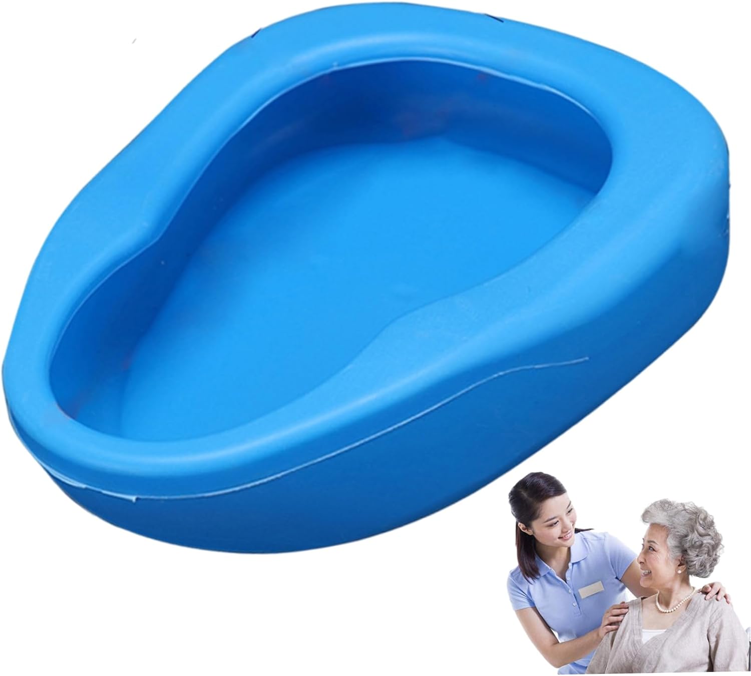 Bed Pan for Men and Women, 13x10 Inch Spill Proof Smooth PP Bedpan for Elderly Home Care and Nursing Facilities Urinal Bottle Bed Pans for Elderly Men Bedpan