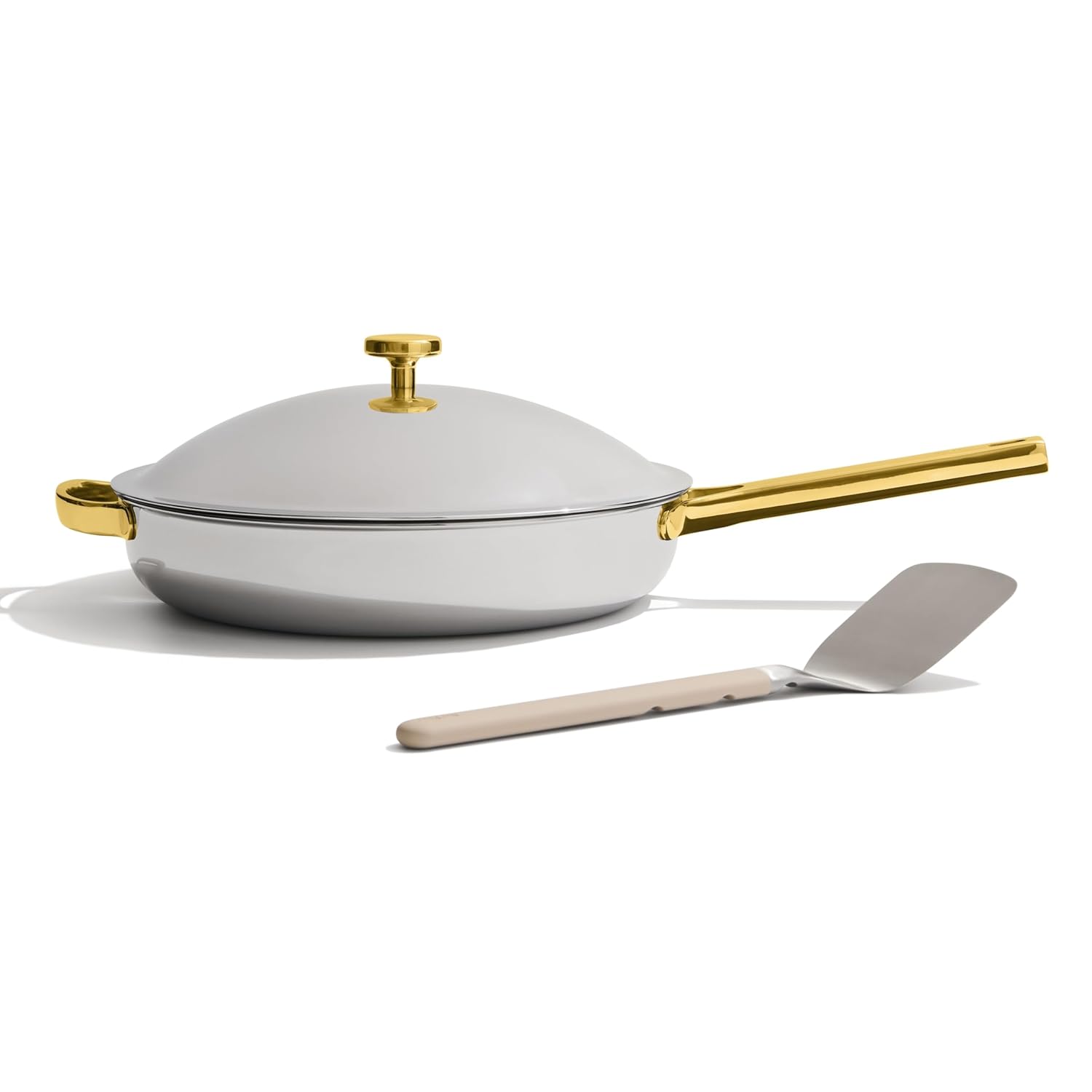 Our Place Titanium Always Pan Pro 10 6 PFAS-Free Nonstick Frying Pan with Spatula Chef-Grade Tri-Ply Stainless Steel