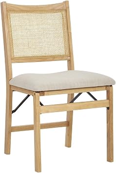 Powell Bina Rattan Cane Folding Dining Side Chair with Beige Finish D1293D19
