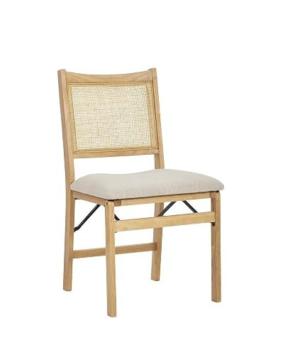 Powell Bina Rattan Cane Folding Dining Side Chair with Beige