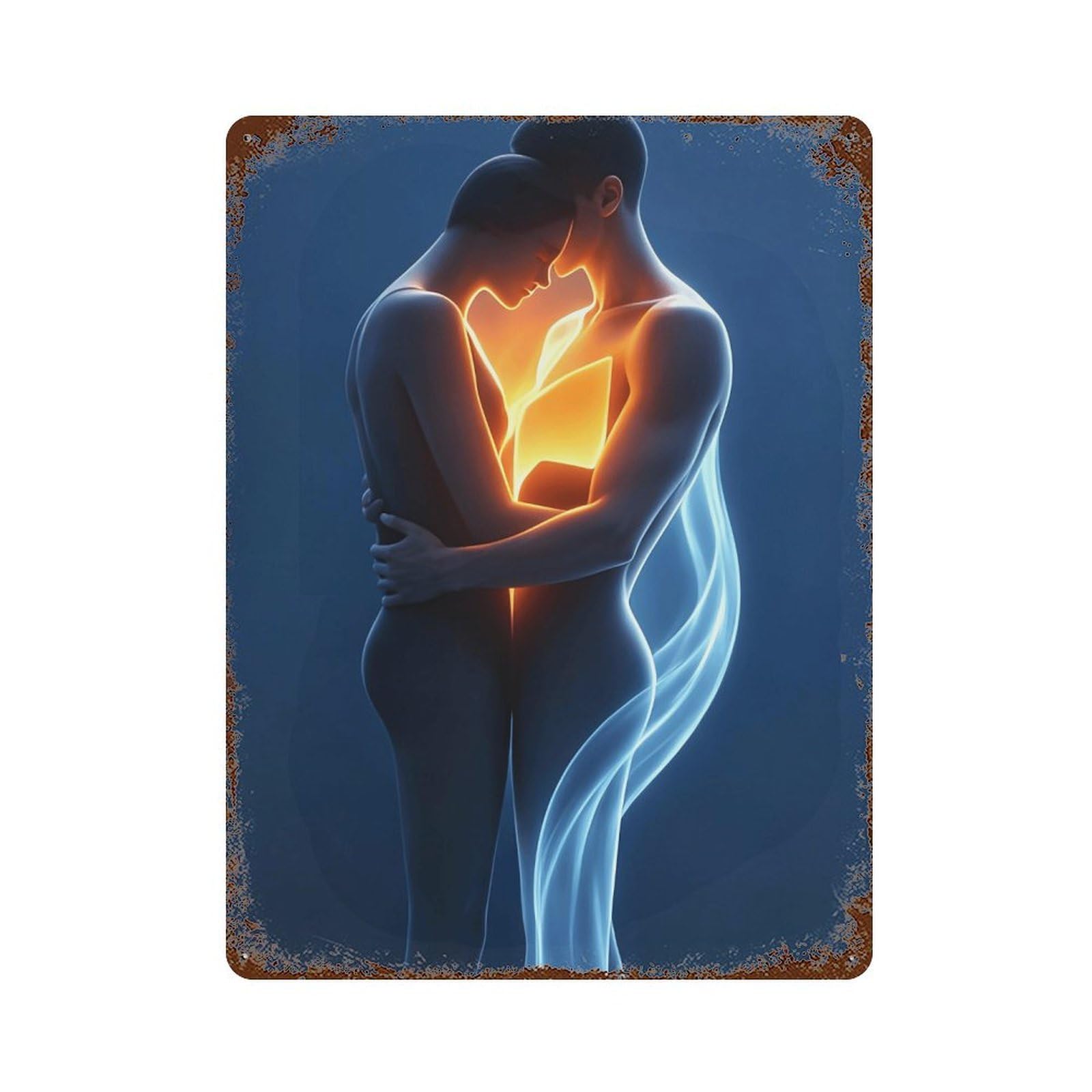 WUJHGRSG Embrace of Souls (1) Wall Art Retro Iron Vintage Metal Tin Sign Poster Modern Decor for Home Cofffee Club Bar Shop Style 40x30cm