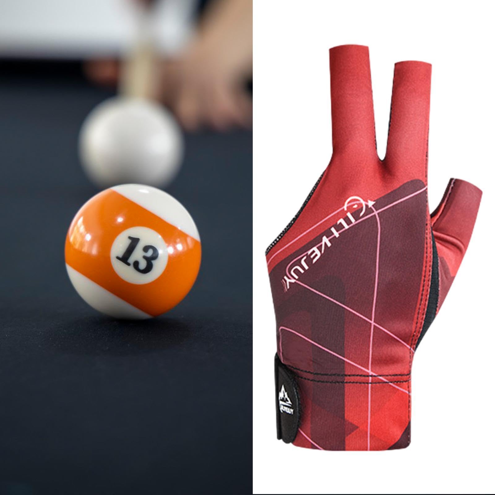 kowaku 4X Billiard Glove 3 Finger Snooker Cue Sport Glove Billiard Accessories Lightweight Elastic Nonslip Adults Adjustable Pool Glove