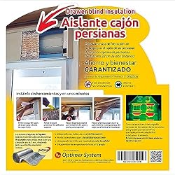 Persianas Exteriores Sin Cajon Optimer Home - Aislante Termico para el Cajón de la Persiana - 1.20x0.25m - Aislamiento Termico Autoadhesivo protege del Frio y Calor - Aislante Cajon Persianas