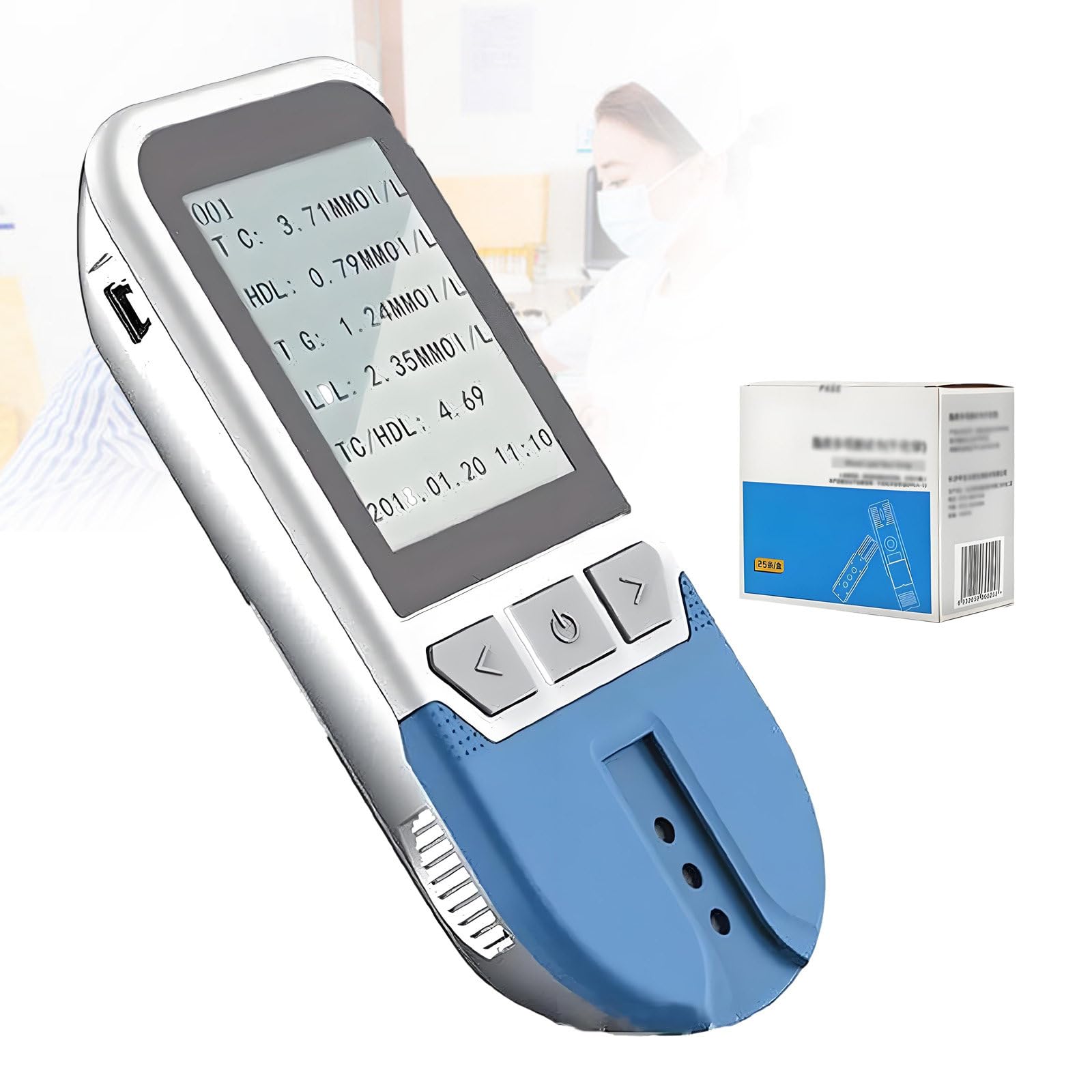 5-in-1 Lipid-Monitor Cholesterinüberwachung-Set, Mit 25 Teststreifen, 200 Speicherwerte, Präzisionsmessung Blutfette, Schnelle Ergebnisse Für Zuhause