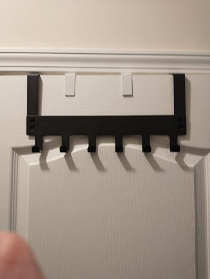 Mforall Door Hook Hanger Over The Door Hanger for Cloth Hanging Hanging Organizer Rack Steel Door Hook Hanger Wall Hook Rack (Black | 6 Hook)