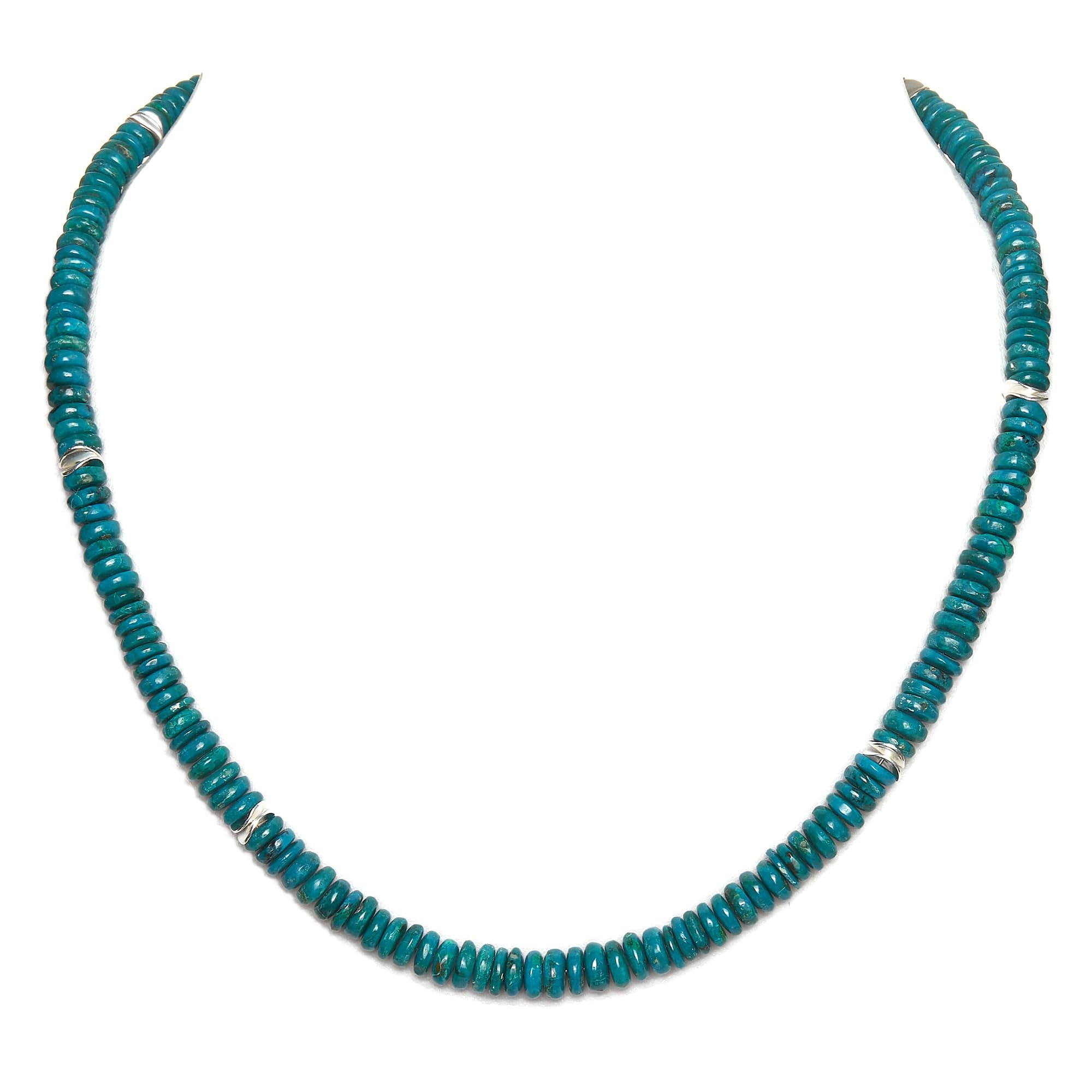 Chrysokoll Kette - Edelstein-Kette - Steinkette - 925 Silber
