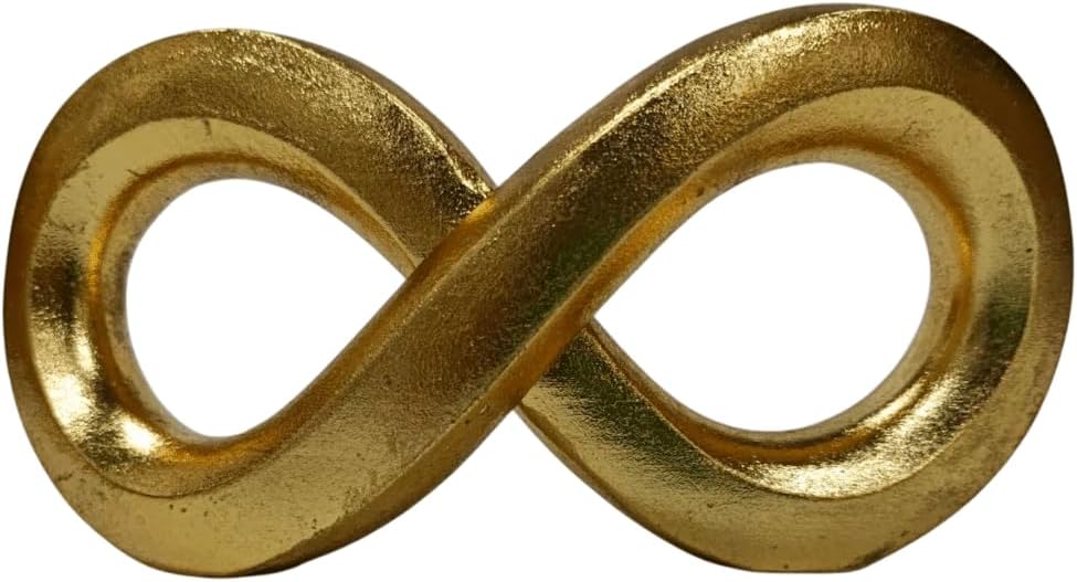 rowen homes Gold Infinity Ornament (25×5×16cm) – Modern Decorative Sculpture, Stylish Figurine for Shelf, Table, Office or Living Room, Home Decor – Luxury Interiors