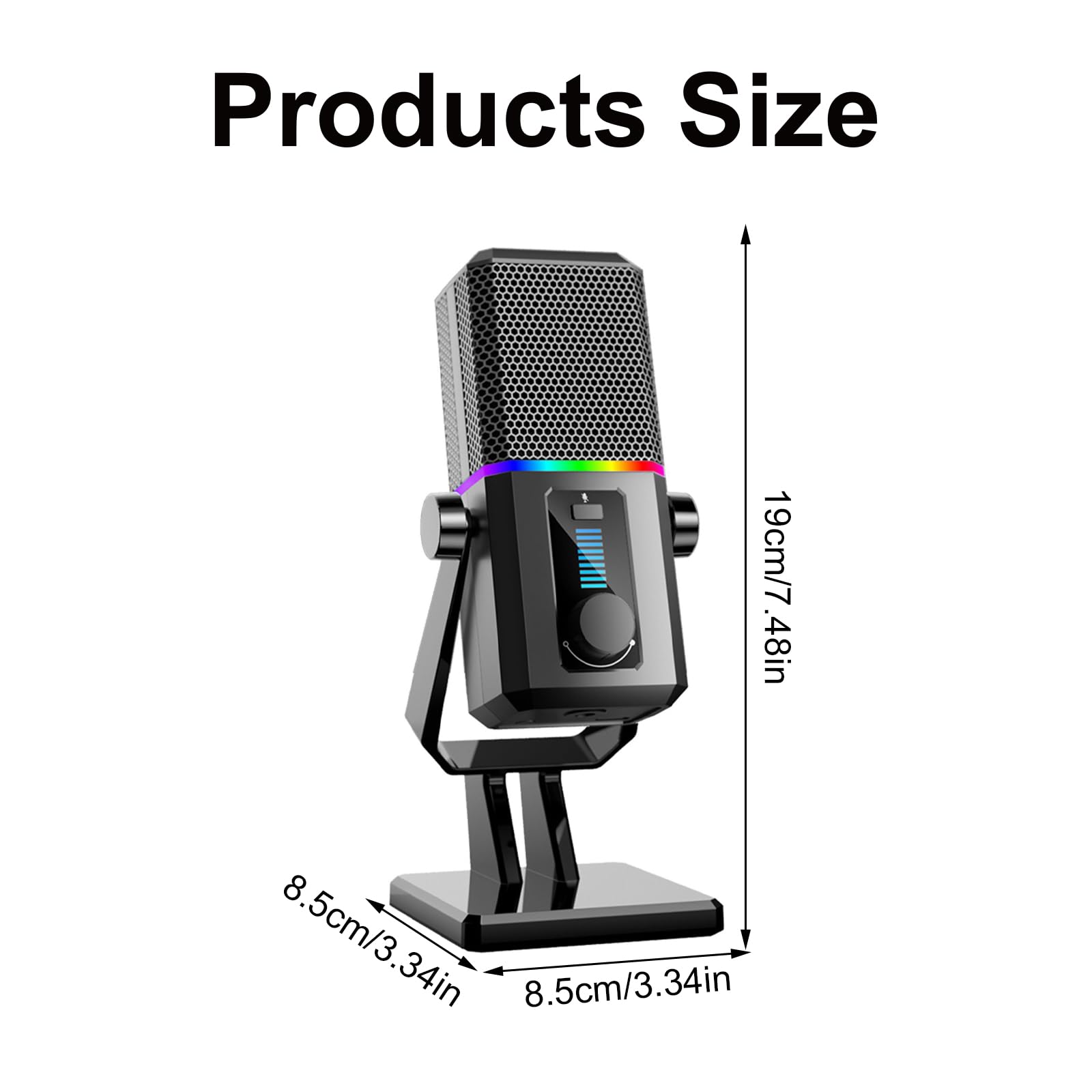 Microfono USB da studio regolabile 20Hz-20KHz con cancellazione del rumore per podcast professionali Gioco Streaming Desktop Mic