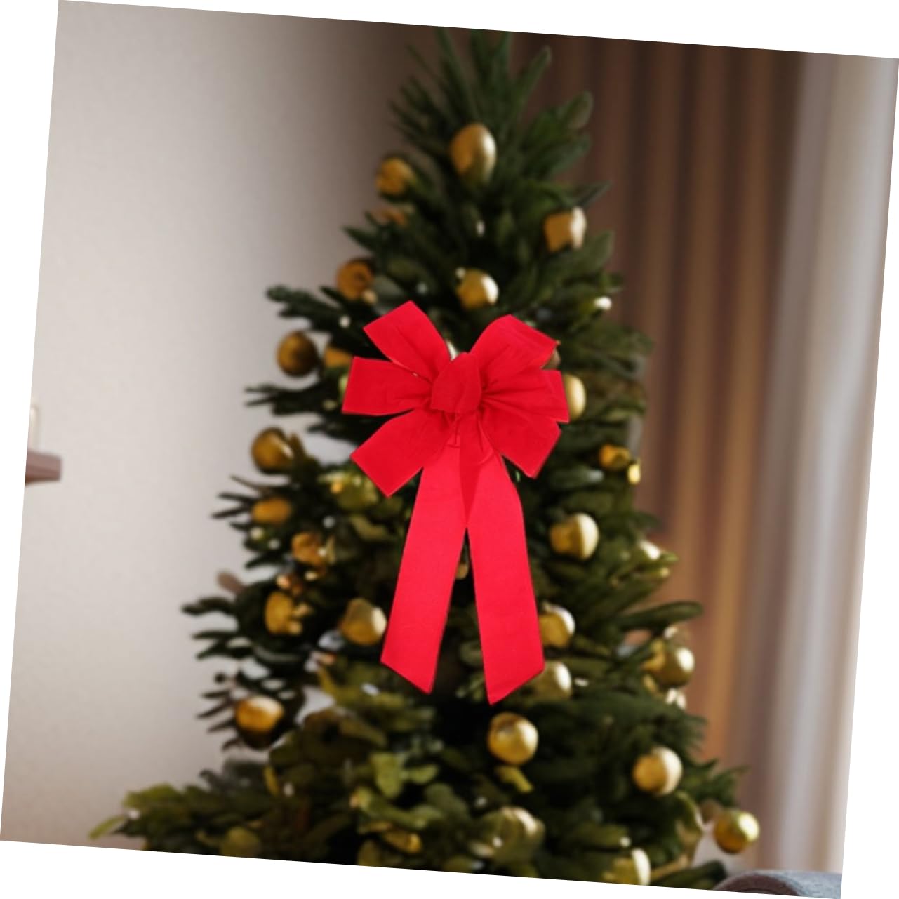 ULTECHNOVO 10pezzi Fiocchi di Velluto Rosso Grande Decorativo Fiocchi per Albero di Natale Velluto Natalizi