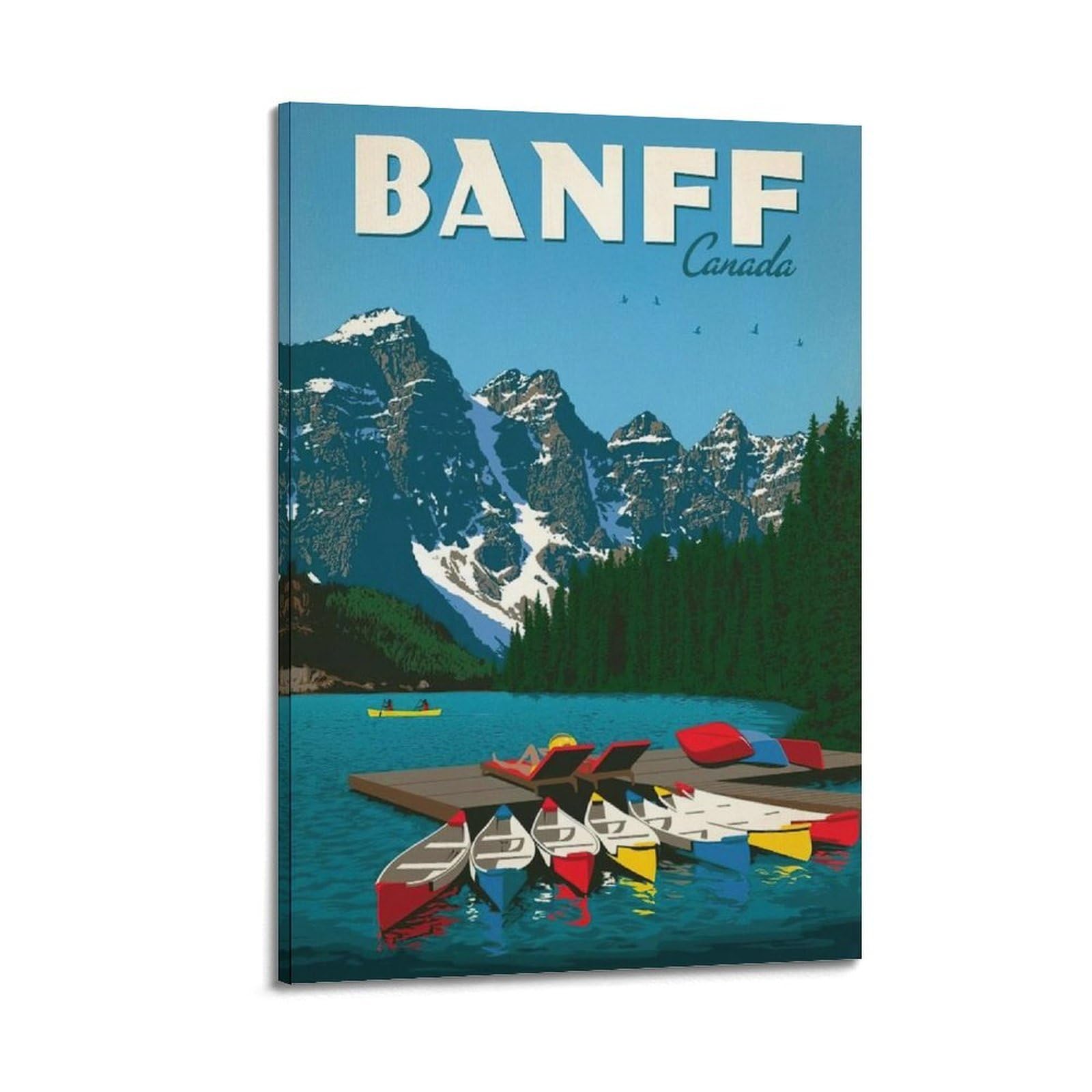 DLJGDS Vintage Travel Poster Banff - Canada Decorative Painting Canvas Wall Posters And Modern Family Bedroom Decor 24x36inch(60x90cm)