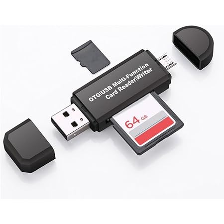 Acuvar USB & Micro USB OTG SD/Micro SD Card Reader/Writer for Smartphones, Tablets, Computers