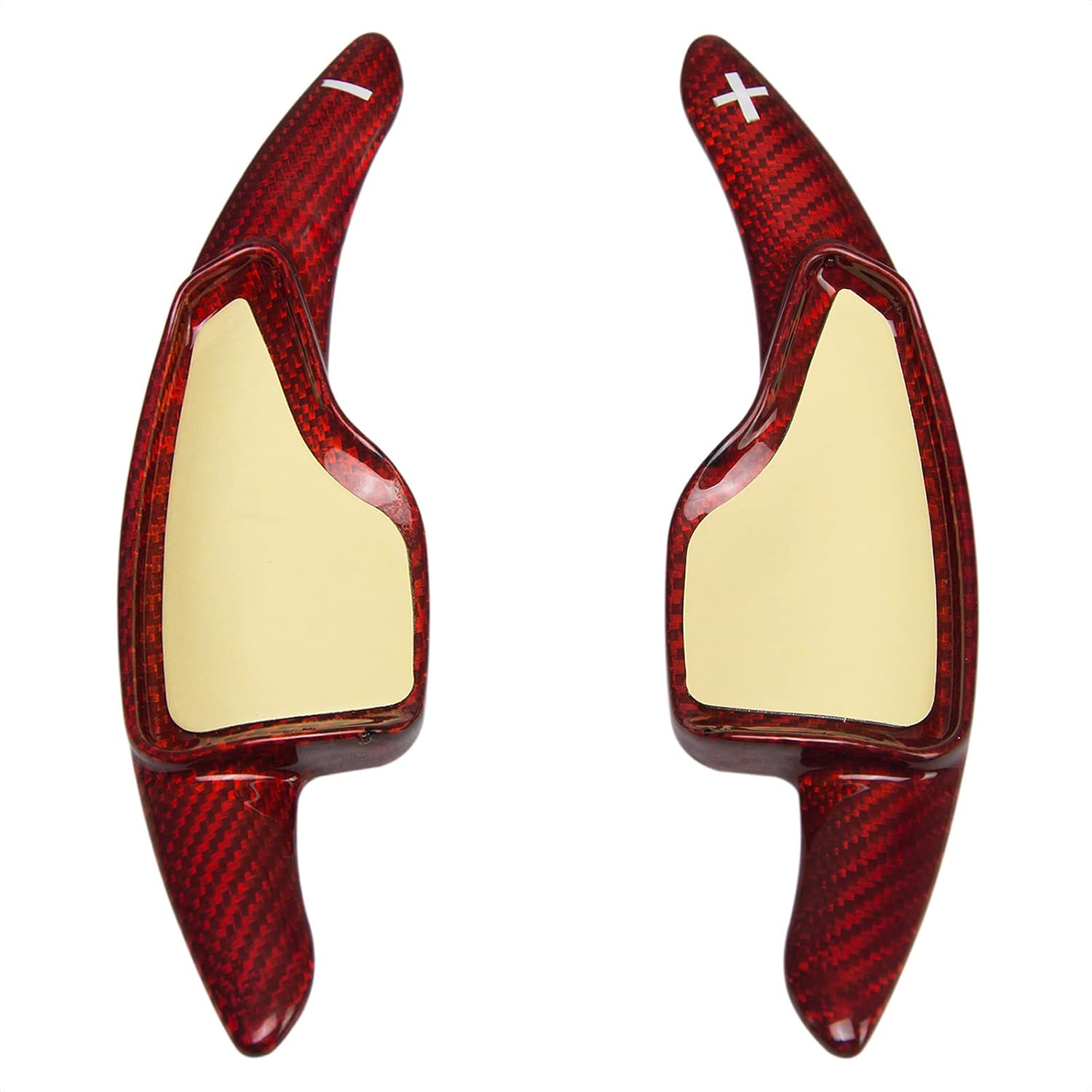 Real Carbon Fiber Steering Wheel Shift Paddle Extended Shifter Trim Cover Compatible with Chevrolet Camaro 2016~2022 C7 Corvette 2015~2019 Carbon Fiber Car Accessories Bright Light Red