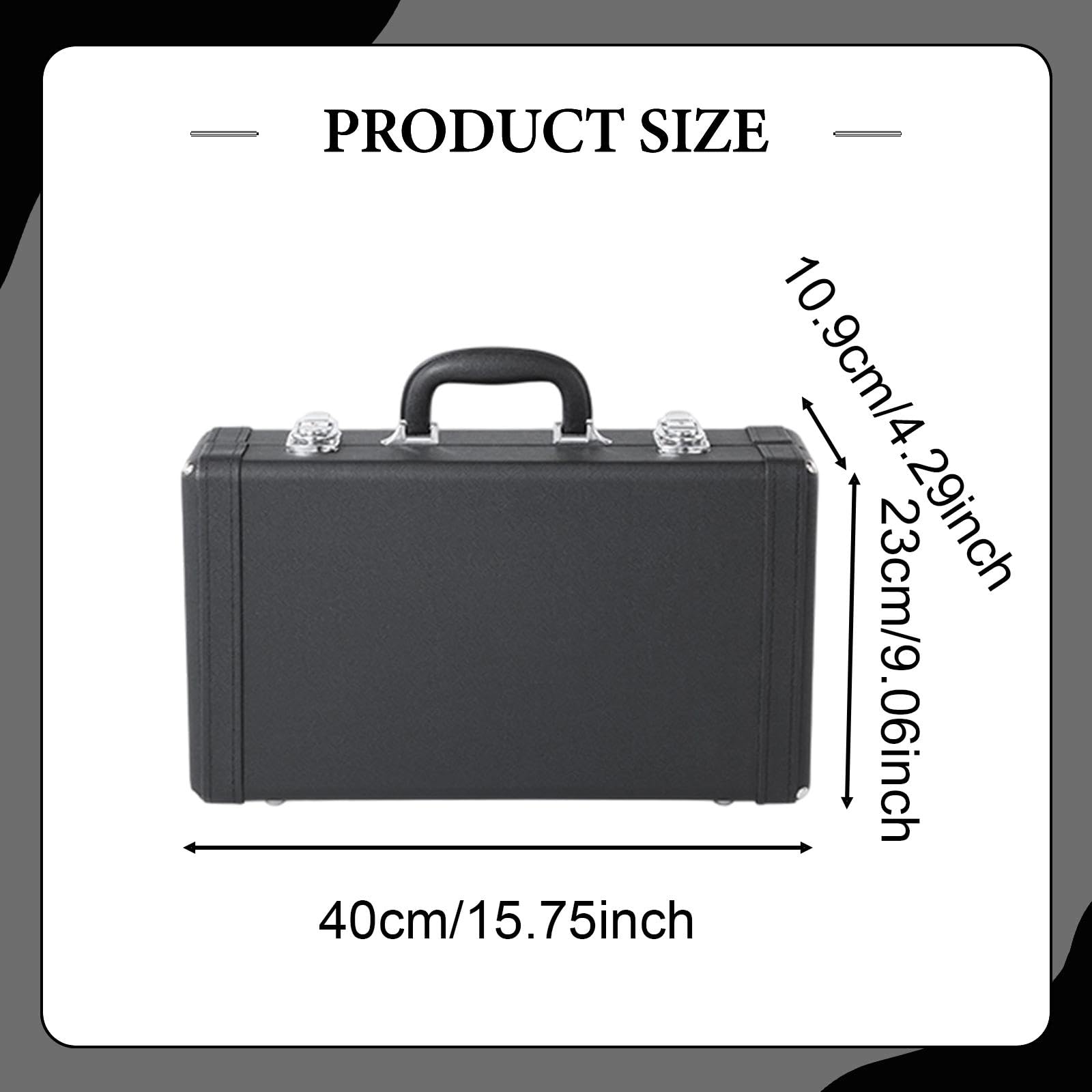 Custodia Clarinetto Bb Borsa Trasporto Accessorio Musicale Valigetta Protettiva Interno Velluto PU Pelle Resistente Doppia Chiusura Adatta per Viaggio, L
