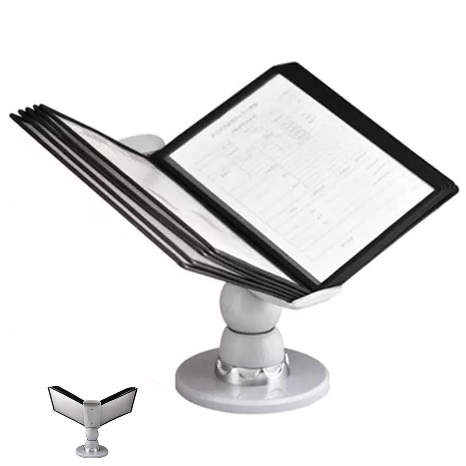 MYUYEE Desktop Flip Display Folder - File Organizer For Desk, 10 Display Pockets, 20 Sheet Capacity, Wall Mount Reference Organizer, For Office Display And Storage A4 Documents,