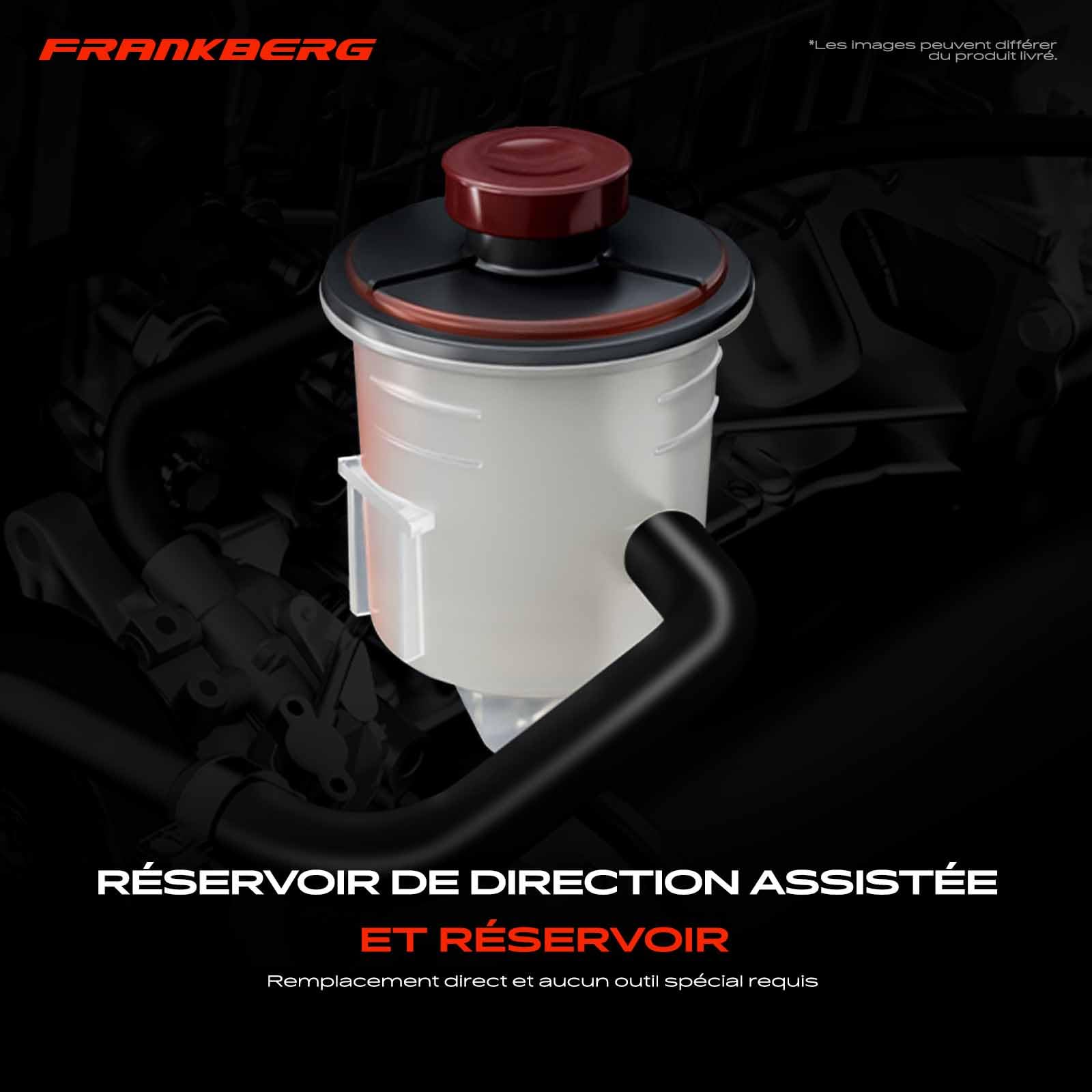 Frankberg Réservoir de Pompe Direction Assistée Compatible avec Classe G W463 Classe C T-modèle S203 Classe E W210 Classe S Coupé C215 Classe M W163 Remplacer# PSR0022