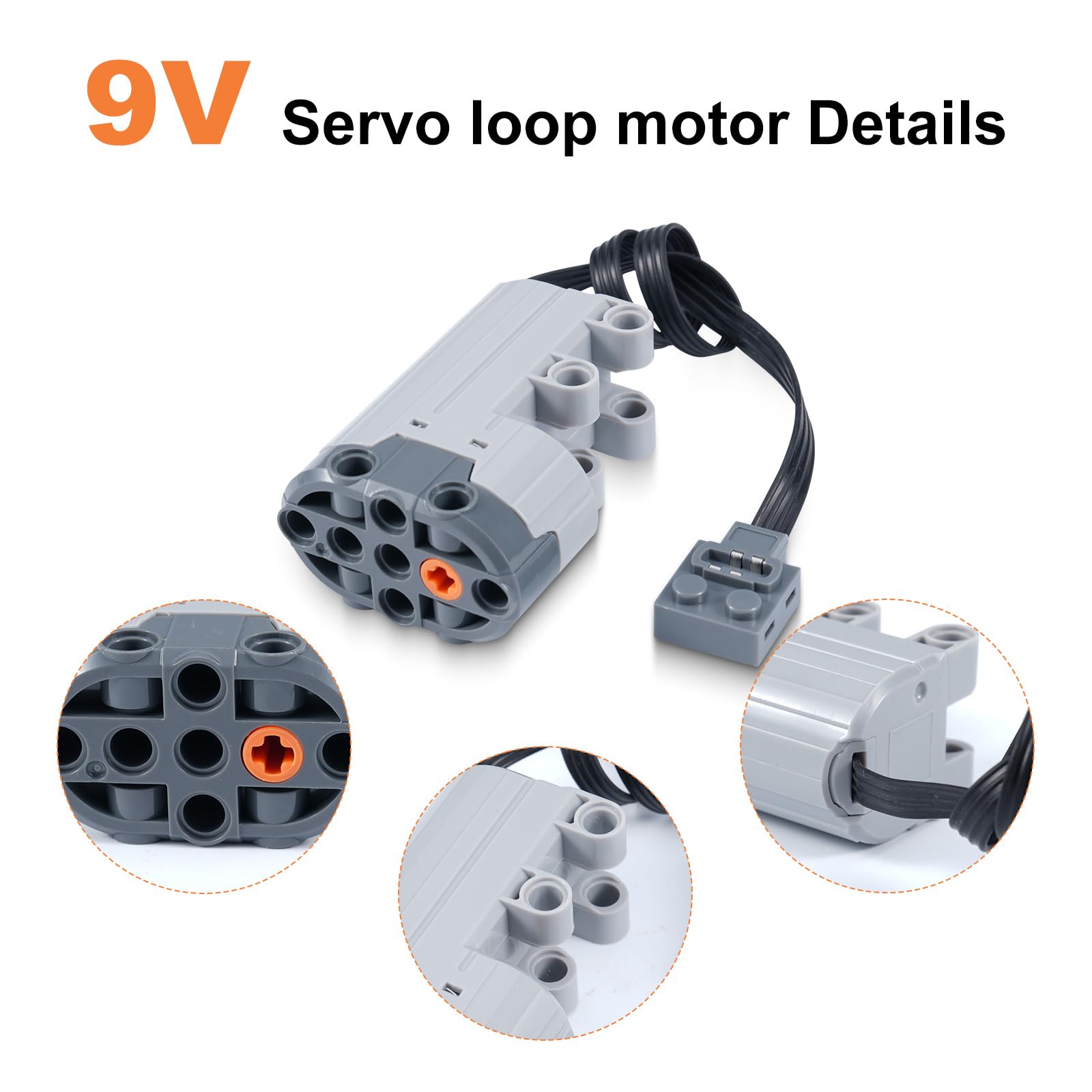 8 pièces de moteurs électriques Kit,Power Functions Kit pour Jouets avec Servomoteur, Télécommande 2,4 GHz, Boîtier de Piles, Moteurs M/L, Câble d’Extension